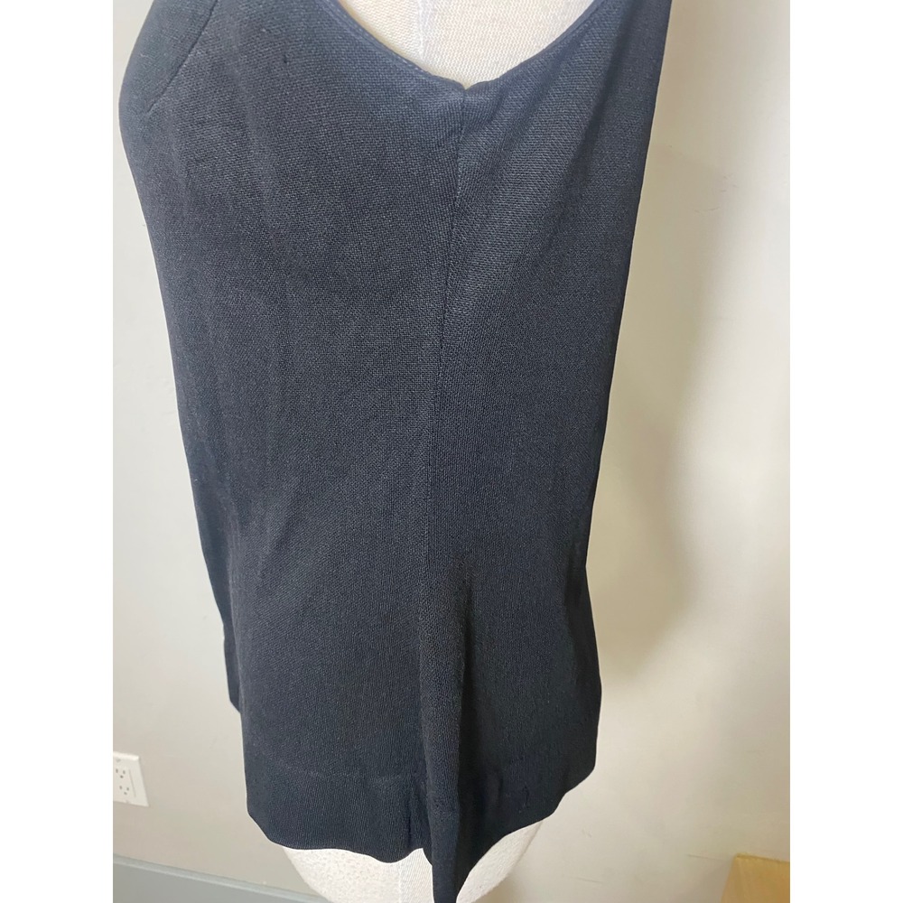 Vintage 60s Up-Beat Inc Black Knit Halter Top Gold Chain Link V-Neck Mod Top - Picture 4 of 6